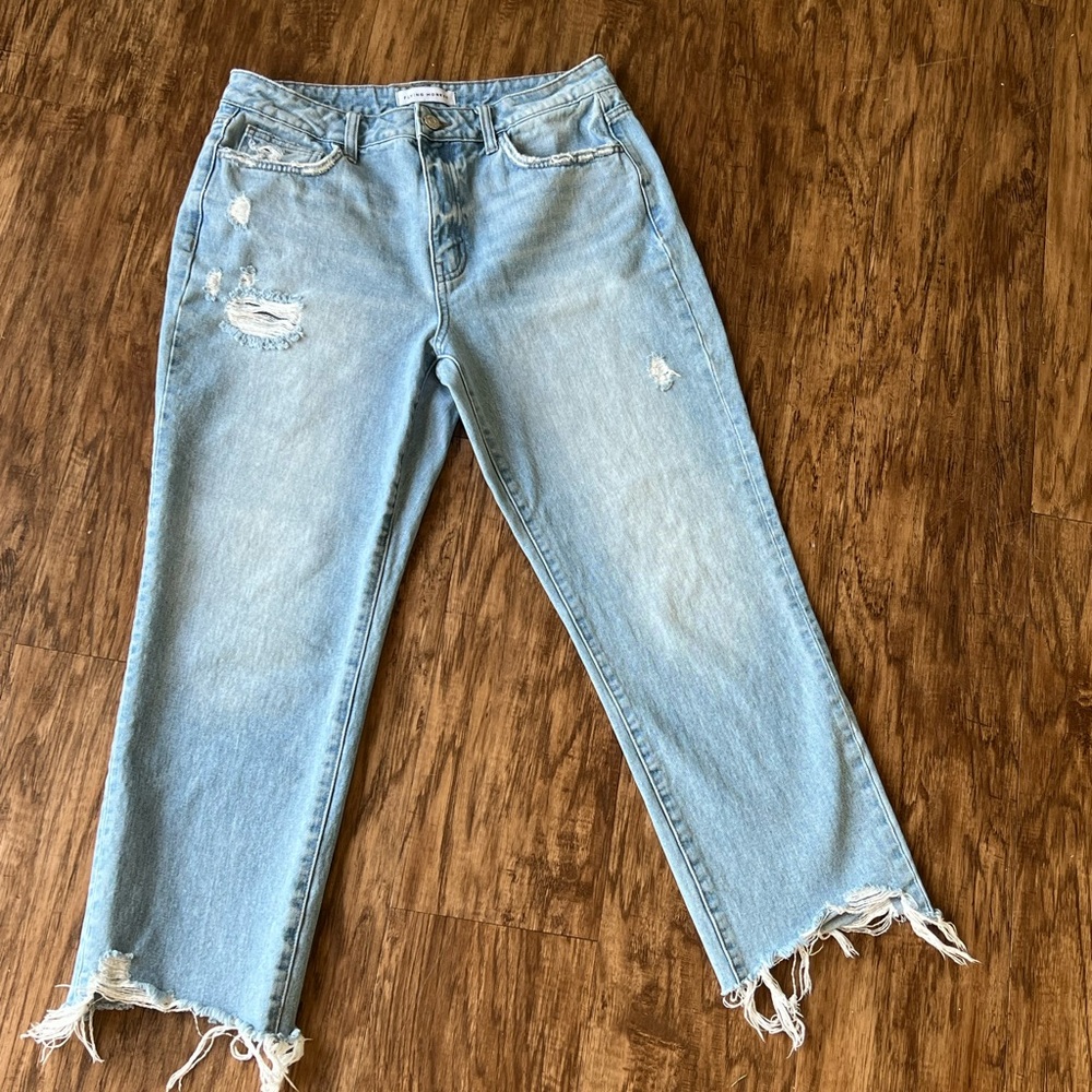 Flying Monkey High Rise Crop Straight Jeans (29)